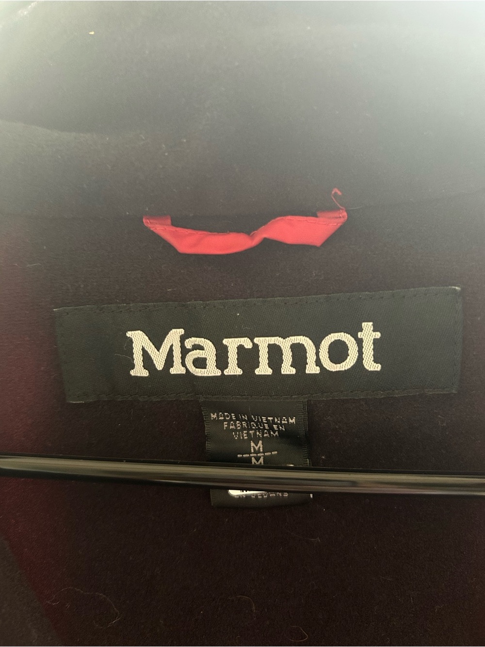 Marmot Red Windbreaker Jacket with Black Panels - Picture 3 of 3